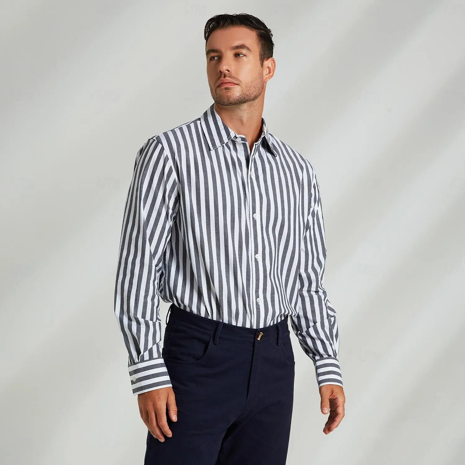 100% Cotton Stripes Business Casual Shirt