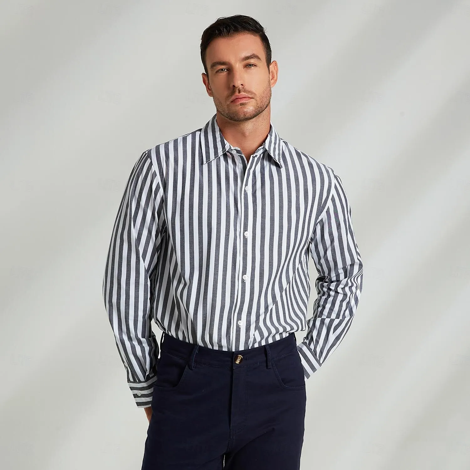100% Cotton Stripes Business Casual Shirt