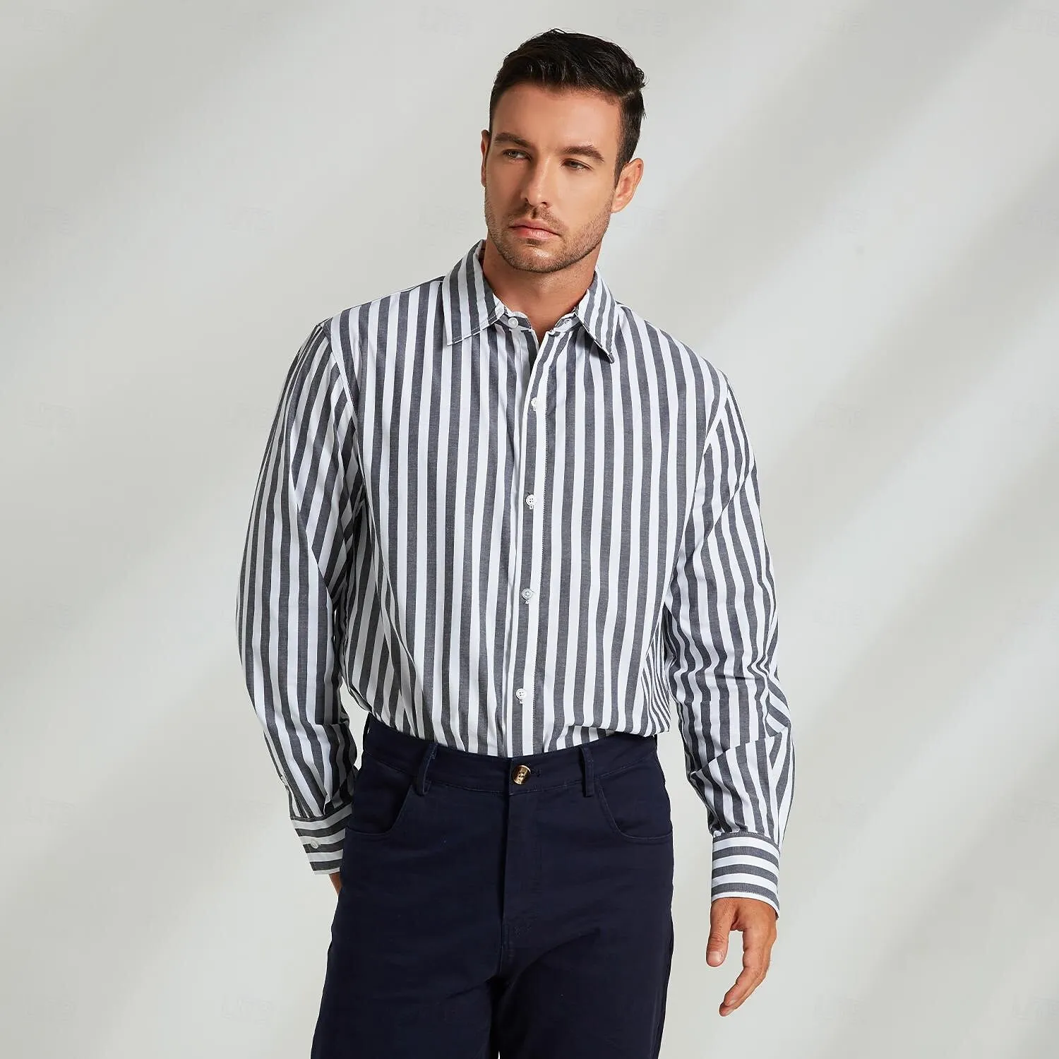 100% Cotton Stripes Business Casual Shirt