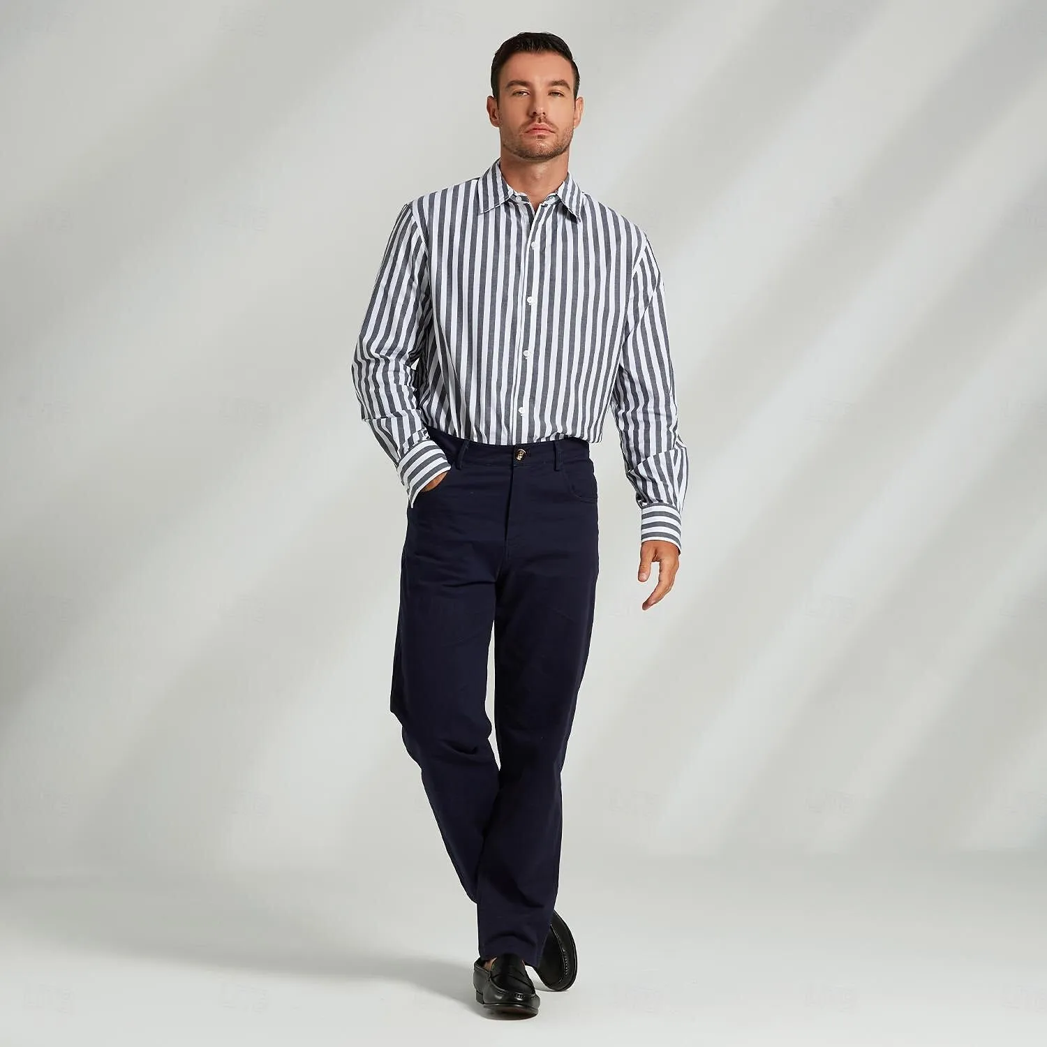 100% Cotton Stripes Business Casual Shirt