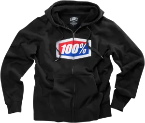 100% Official Fleece Zip-Up Hoodie - Black - Large 20032-00012