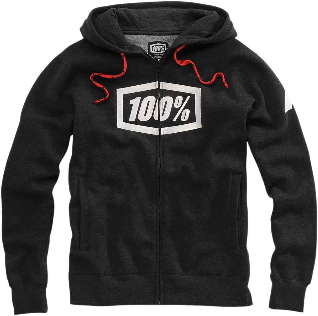 100% Syndicate Fleece Zip-Up Hoodie - Heather Black/White - Large 20032-00002