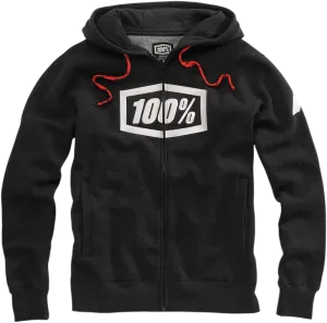 100% Syndicate Fleece Zip-Up Hoodie - Heather Black/White - Large 20032-00002