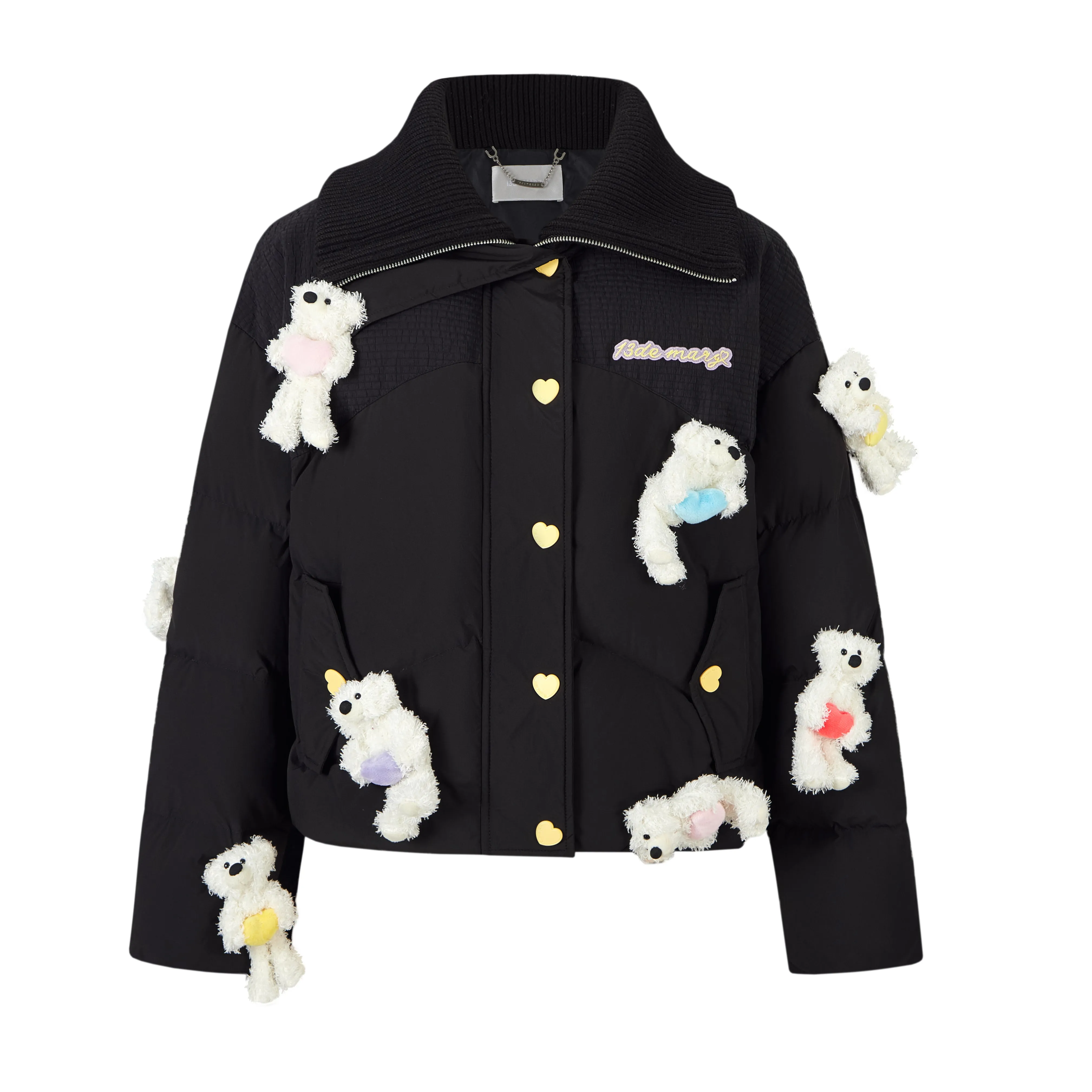 13DE MARZO Bear Heart Luminous Down Jacket