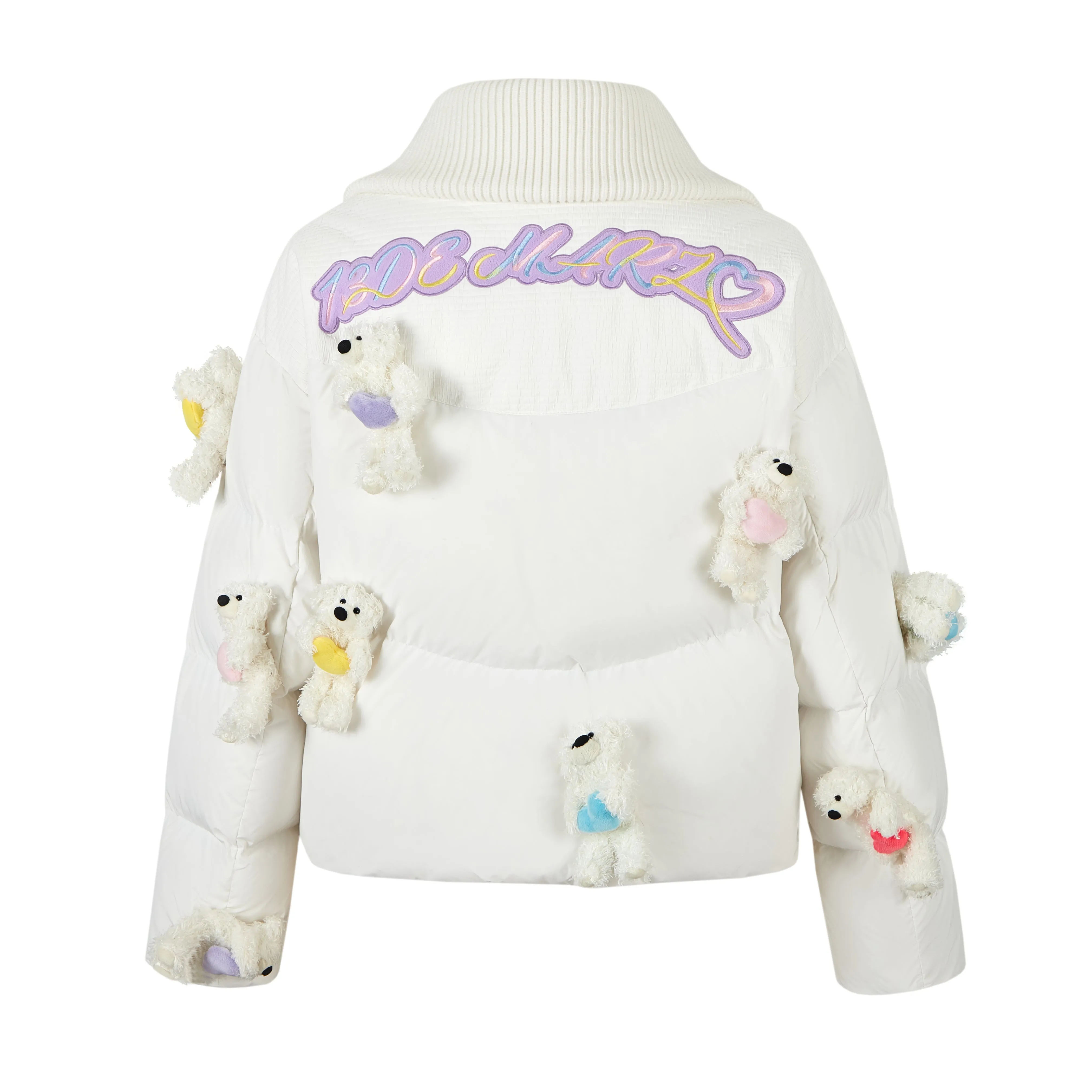 13DE MARZO Bear Heart Luminous Down Jacket