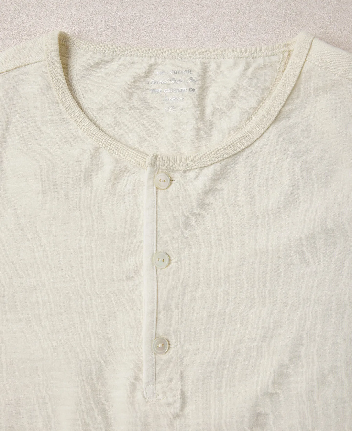 1900s 9.8 oz Slub Cotton Henley T-Shirt - Apricot