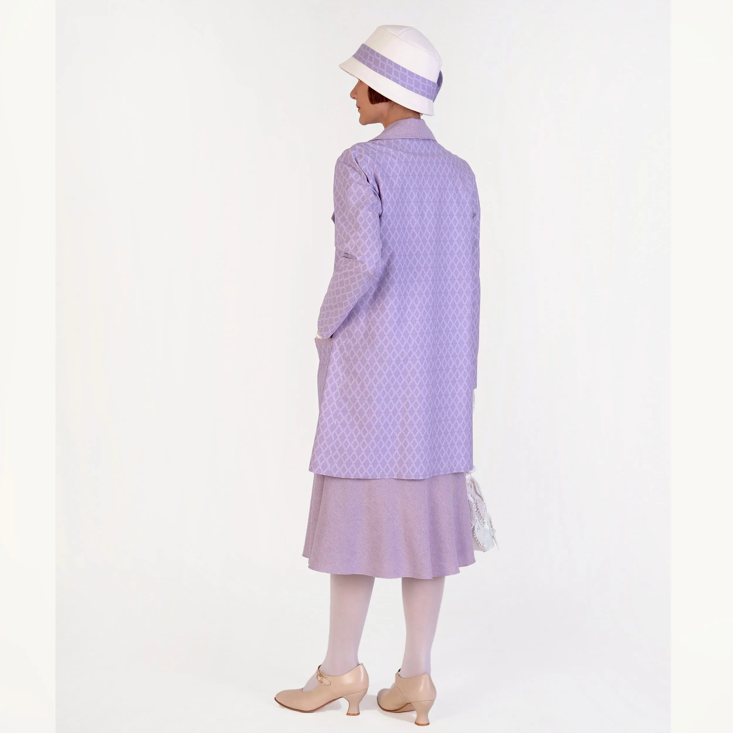1920s cotton jacket - or 2-piece ensemble with dress - in light purple