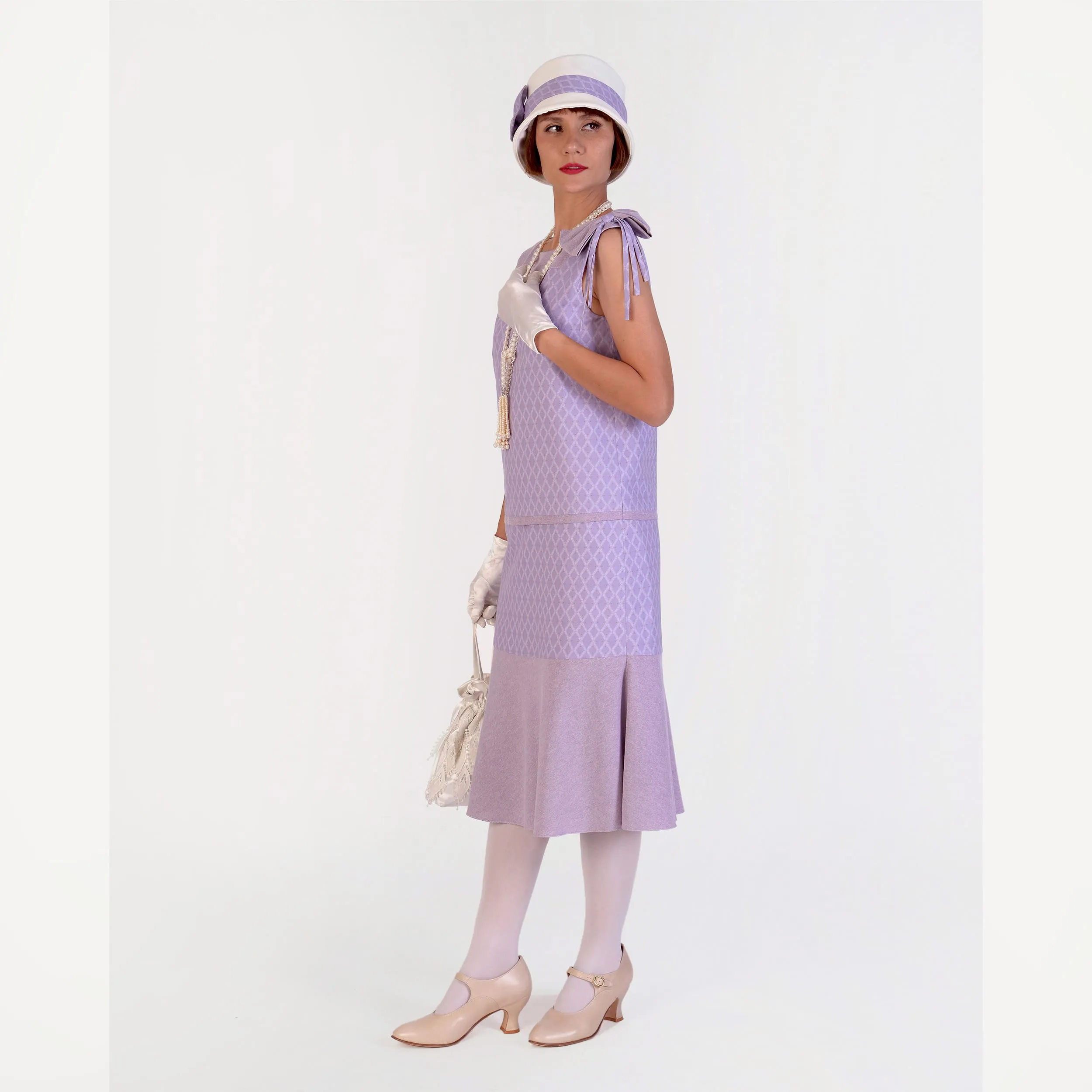 1920s cotton jacket - or 2-piece ensemble with dress - in light purple