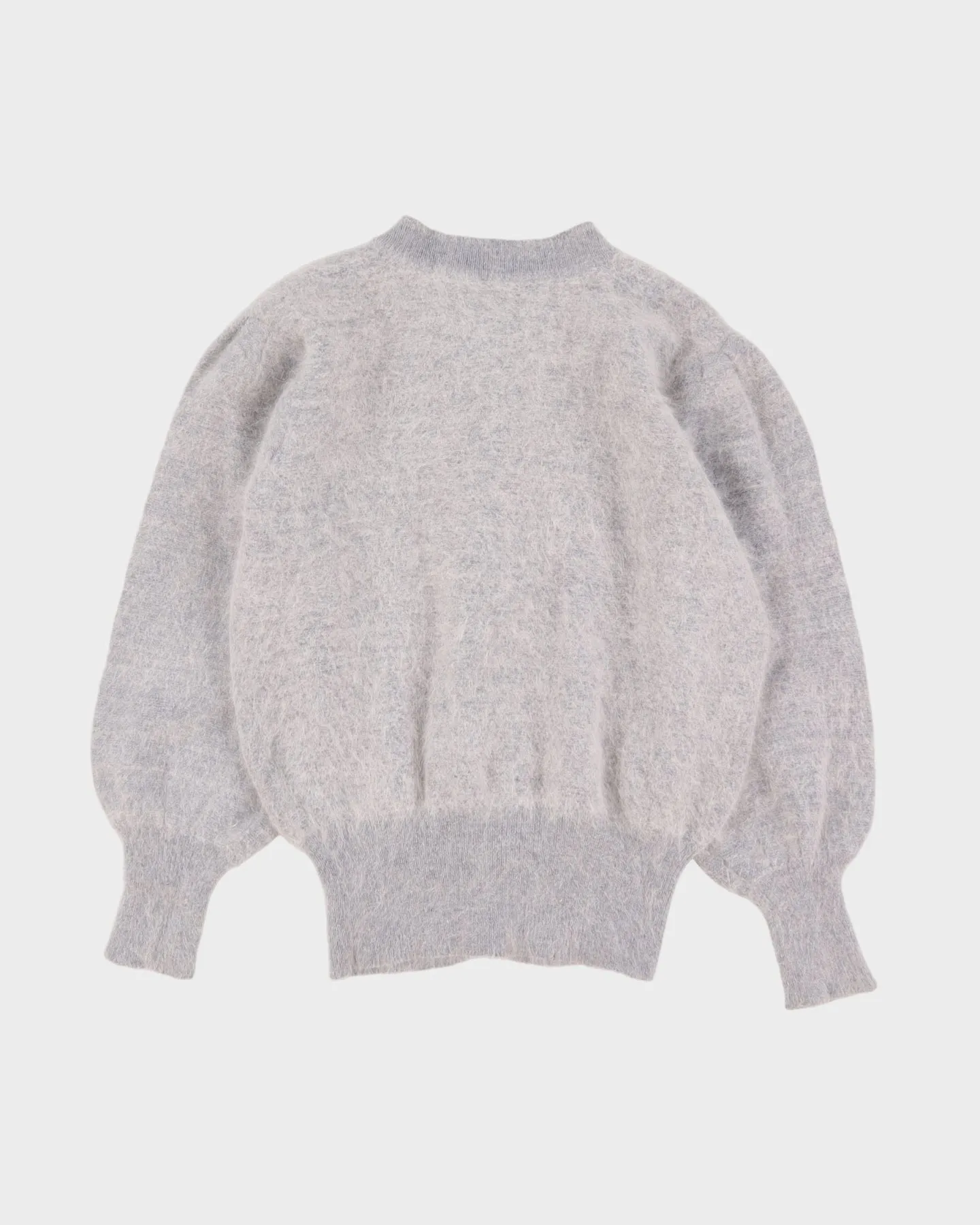 1980s Style Lilac Angora Knitted Cardigan - S