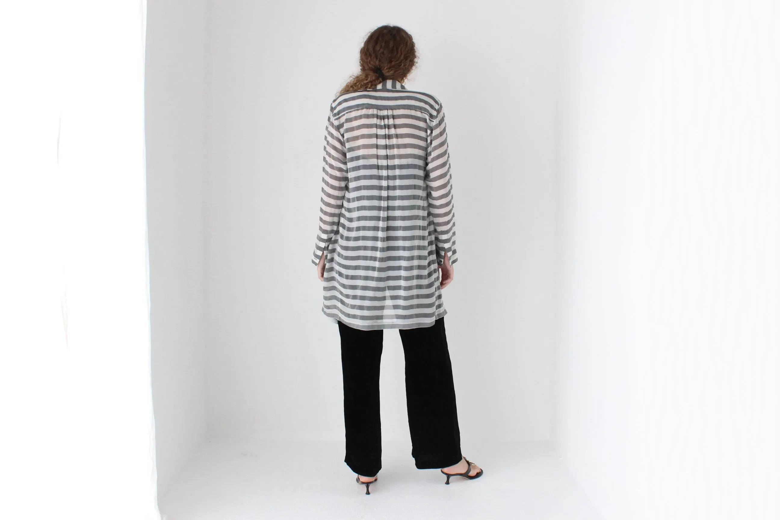 2000s Diane Von Furstenberg Striped Silk Wrap Top