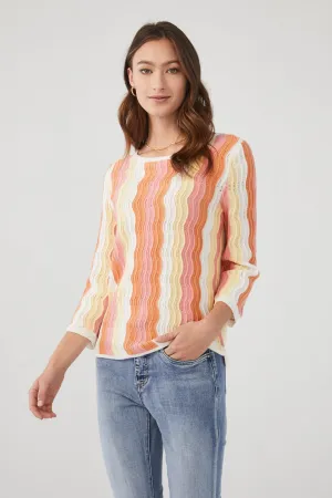 3/4 Sleeve Pointelle Sweater