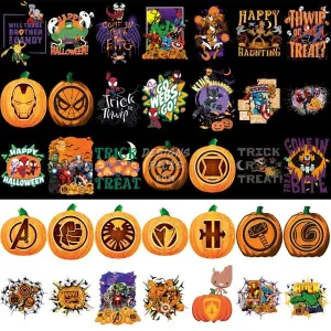 35 Halloween Super Heroes Movie Designs Bundle PNG