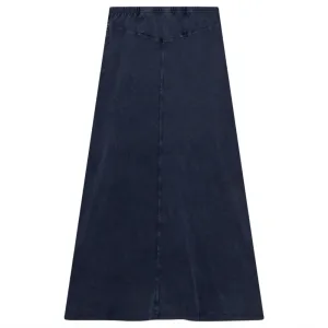 5 Stars Dark Denim Wash Long Skirt with Pointy Yolks SB3CPT4783LS Style Layering Ventilated Panels