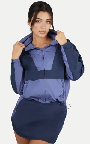90 Degree by Reflex - Trendy Color Block Accent Hoodie Jacket WOMEN