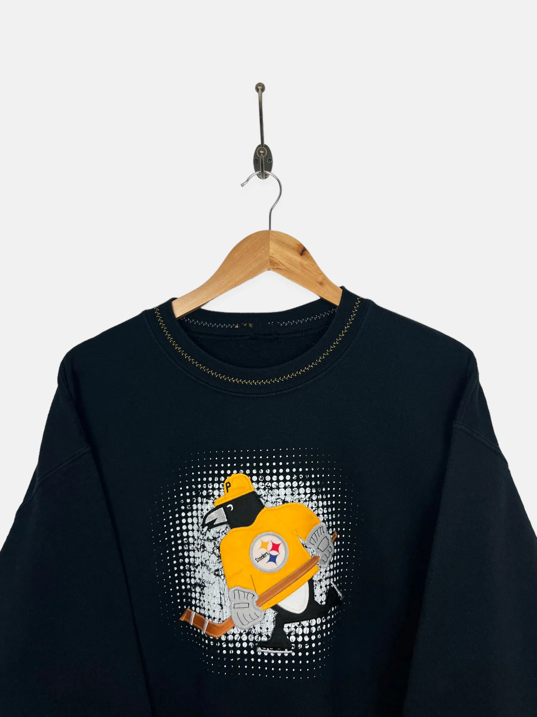 90's Pittsburgh Steelers Embroidered Vintage Sweatshirt Size 12