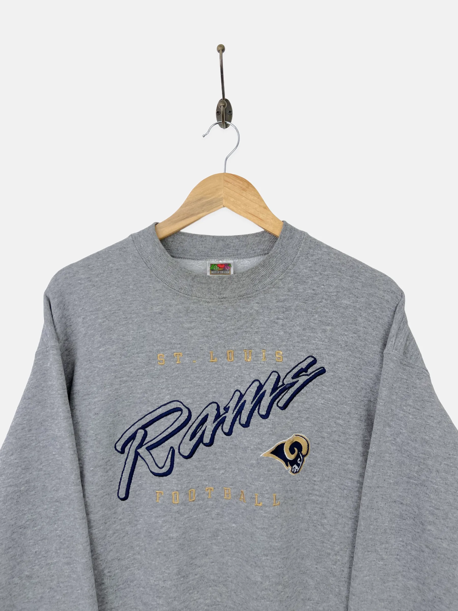 90's St Louis Rams NFL Embroidered Vintage Sweatshirt Size M