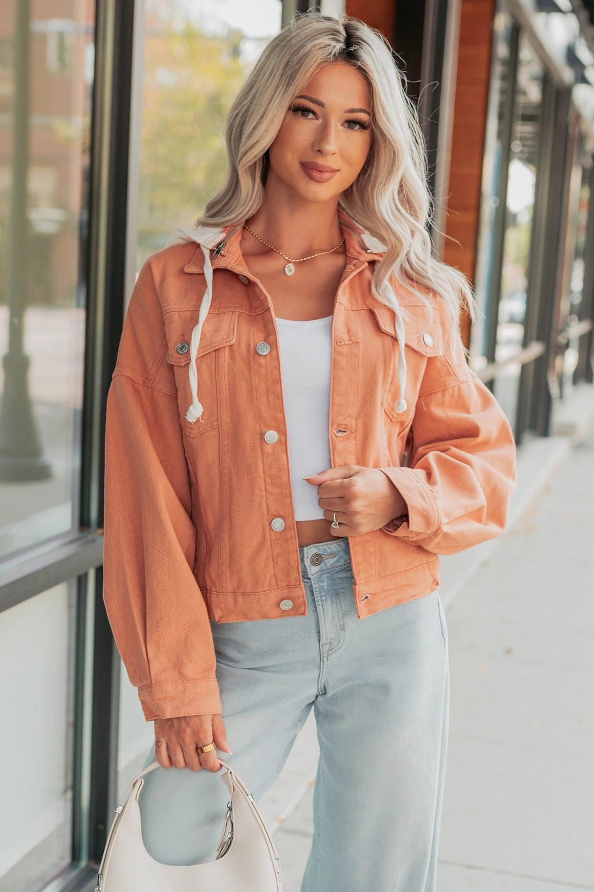 FlexibleCollar A New Chapter Signature 8 Hooded Denim Jacket (Peach)