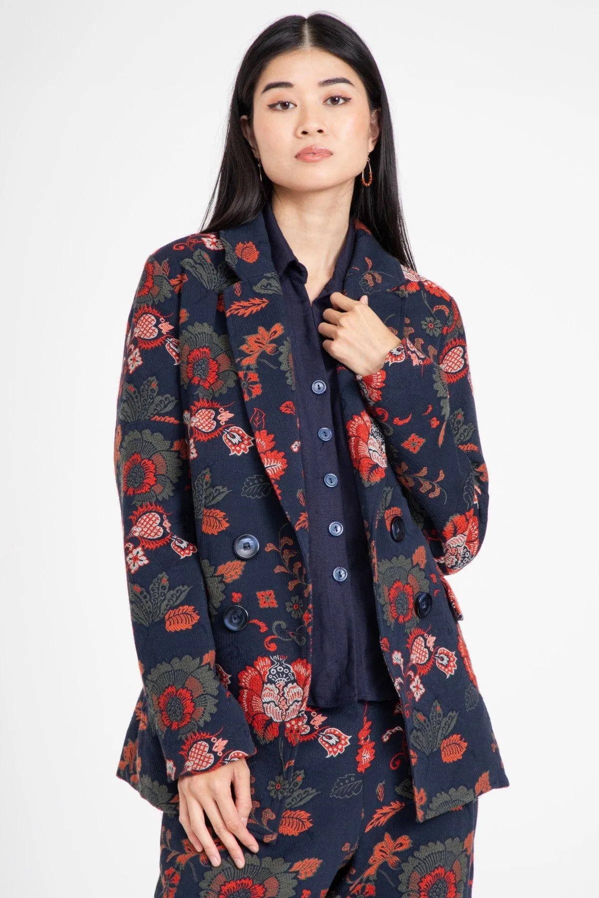 Windproof Insulated Coat Lincoln Coat ?C Sapphire Damask