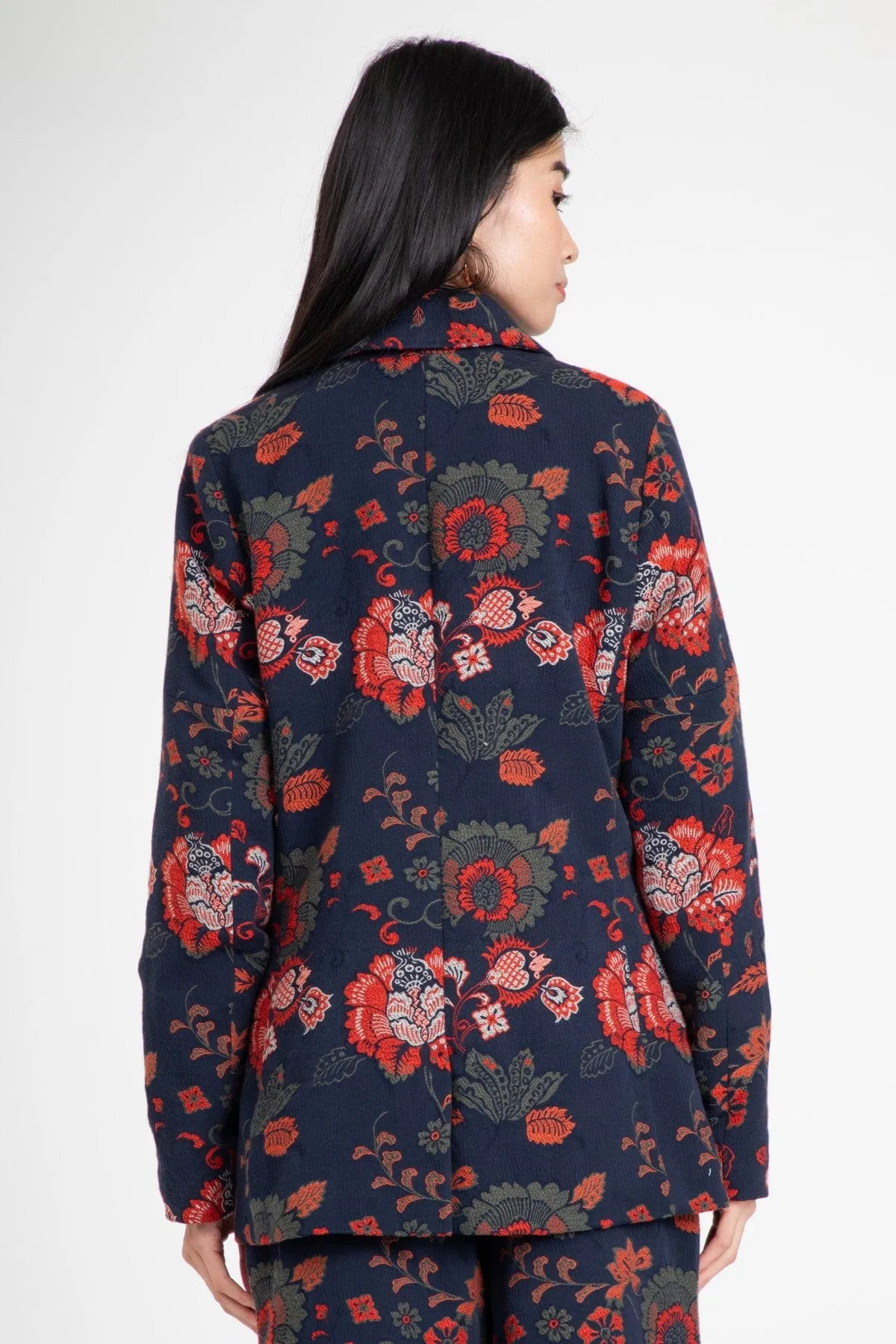 Snag Free Fabric Lightweight Comfort Lincoln Coat ?C Sapphire Damask