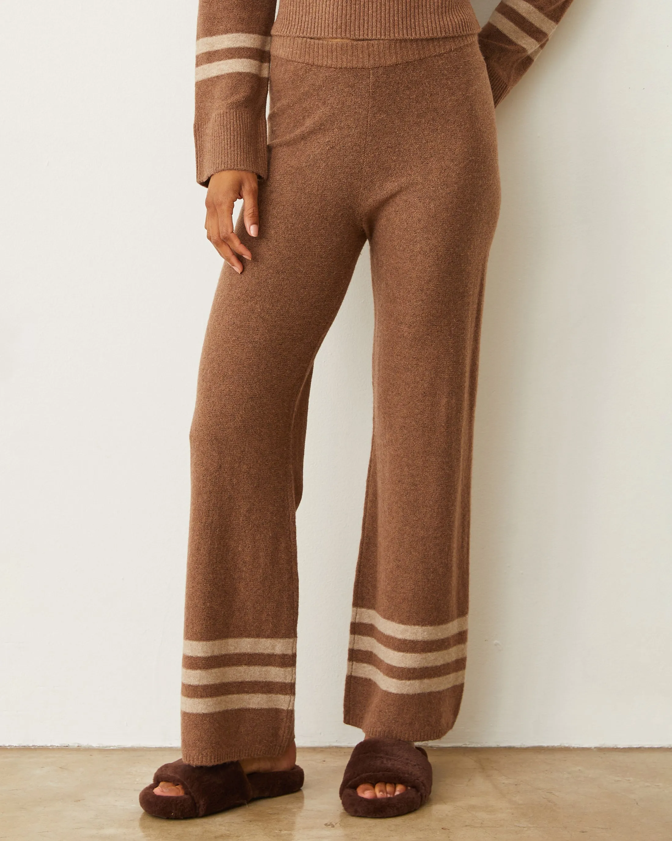Comfy Wardrobe Plush Stripe Straight Leg Sweat