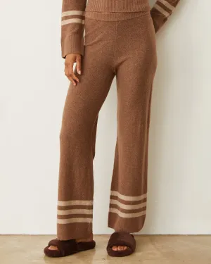 wrinkle free Plush Stripe Straight Leg Sweat