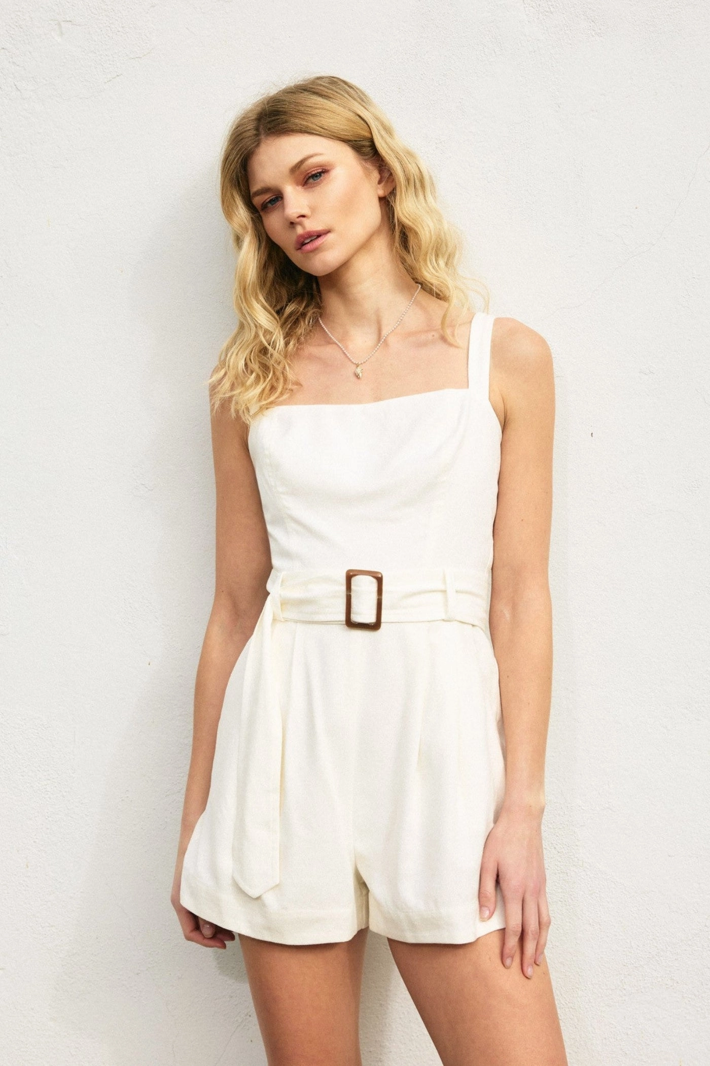 WILLOW SQUARE NECK BUCKLED ROMPER Street Dancer Eco Home