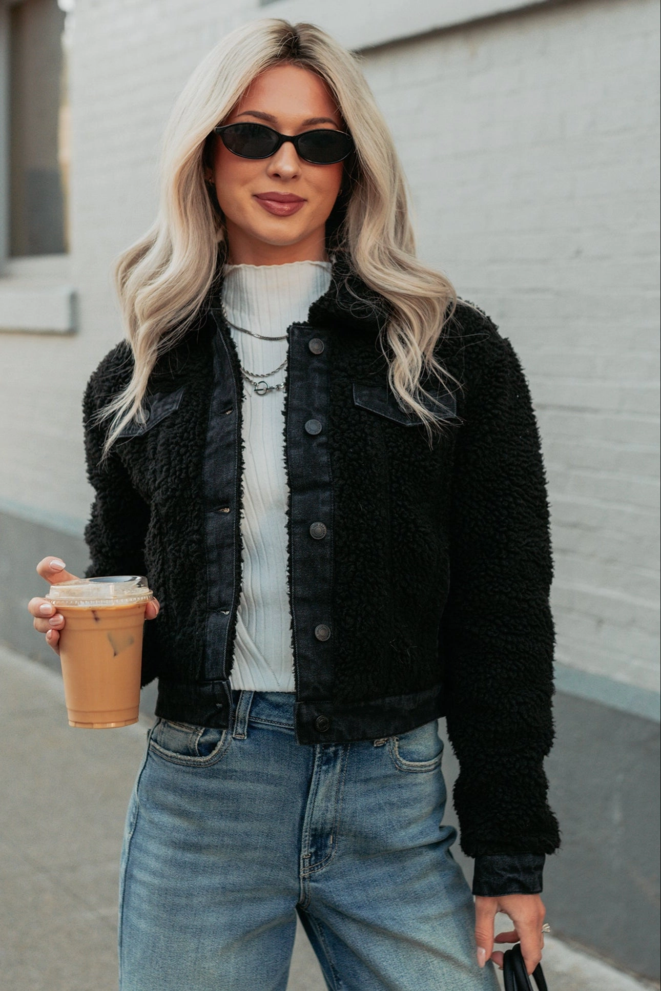 No Worries Here Sherpa Crop Kancan Jacket (Black) Outdoor Layer Overcome