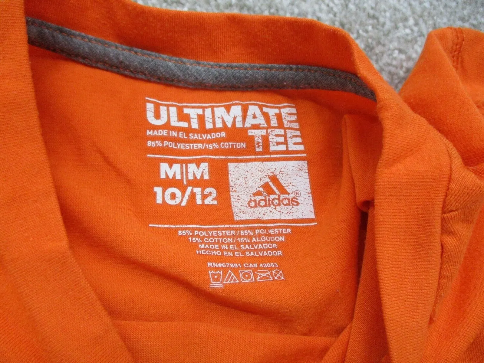 Adidas Ultimate Sports T-Shirt Women s Medium Orange Short Sleeves Logo T-Shirt