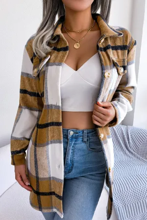 Everyday Jacket SunProtective WOMEN BELTED PLAID PATTERN BUTTON DOWN JACKET