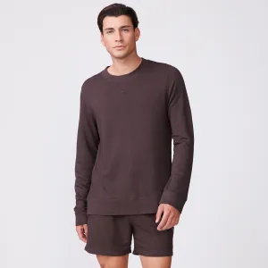 Tear Resistant Fiber Blend Temperature Control Fabric Supersoft Fleece Crew Neck Sweatshirt