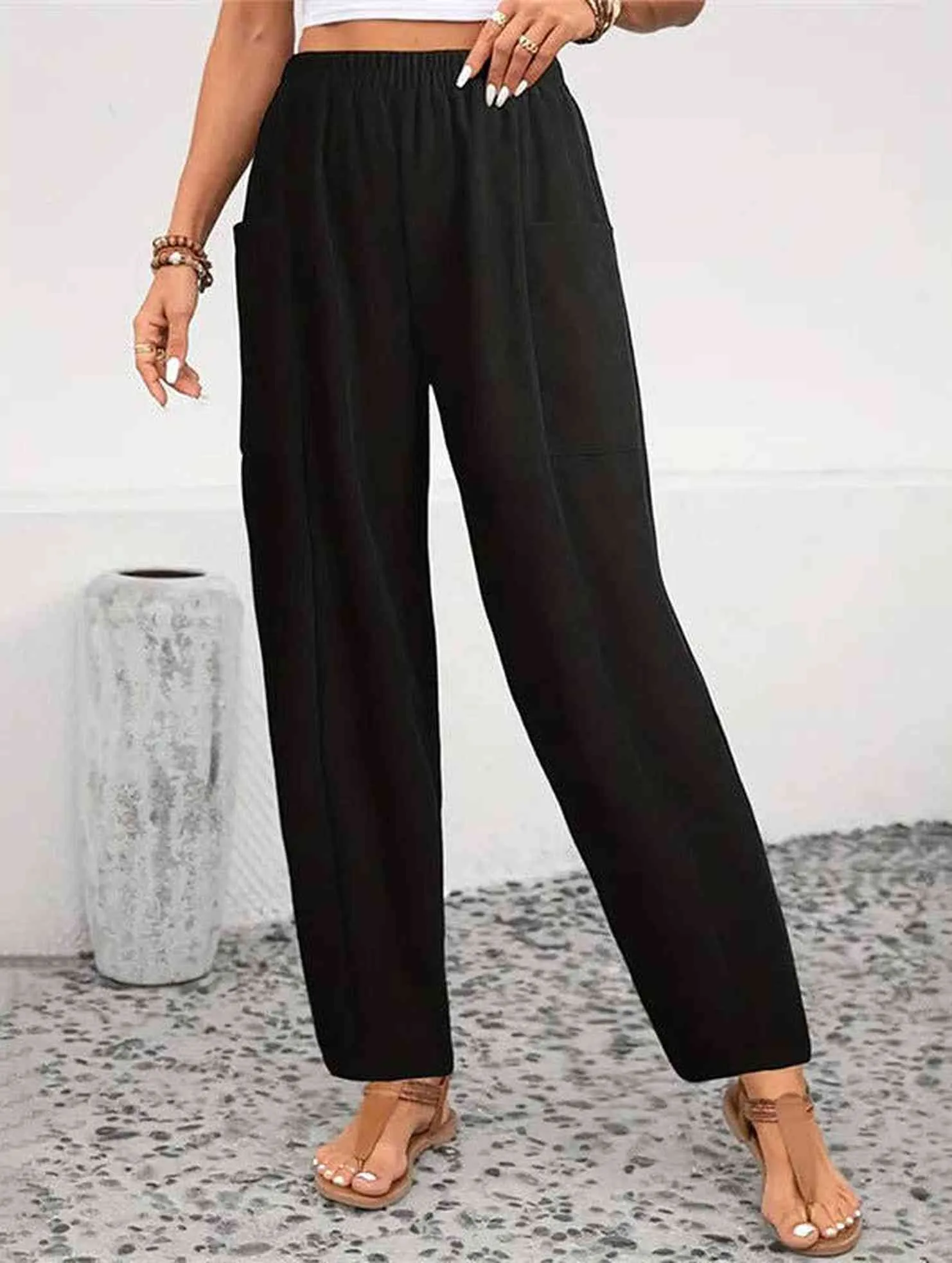 Soft Touch Abrasion Resistant Material CORDUROY SLACKS WITH LARGE POCKETS_CWBLP0679