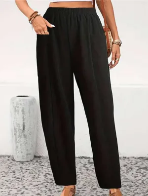 Water-resistant CORDUROY SLACKS WITH LARGE POCKETS_CWBLP0679