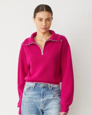 Comfortable Style Wool Cashmere Half Zip Sweater