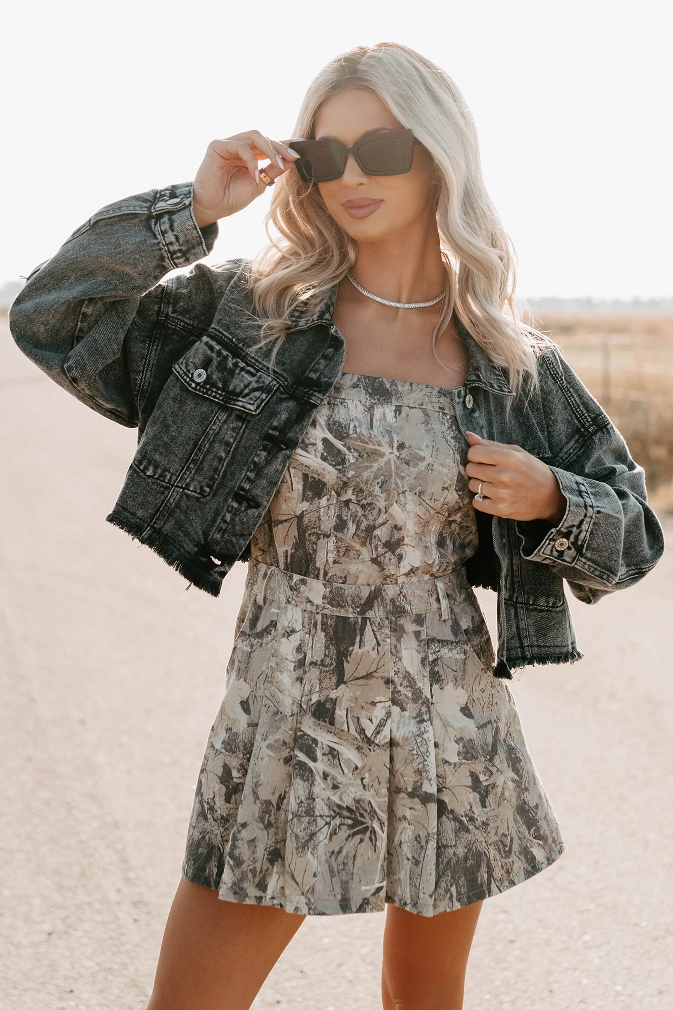 On The Loose Washed Denim Crop Jacket (Black) Durable Blend Anti Odor Finish