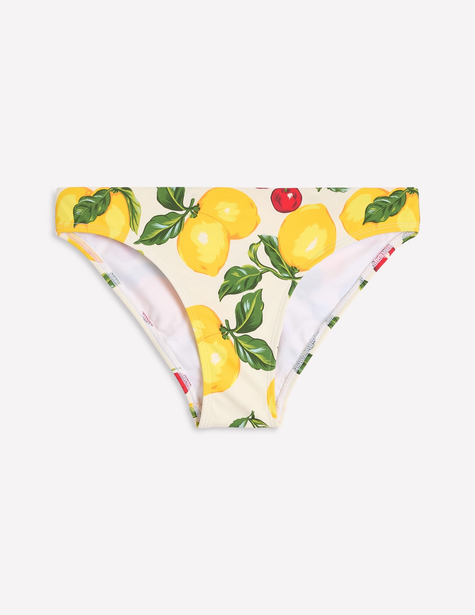 UPF Protection Swimwear Classic Bikini Bottoms-Ivory, Cherries and Lemons