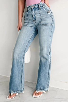 Torsion Support Structure Fitzgerald High Rise Wide Flare Kancan Jeans (Medium)