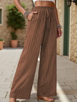 Quick Wear Fit Simple high-waist loose pleated wide-leg pants