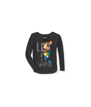 Aeropostale Womens Let It Shine Sequin Ls Fashion Embellished T-Shirt