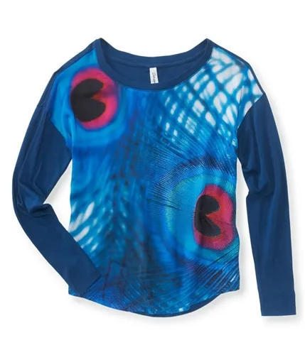 Aeropostale Womens Peacock Fe Leather Fashion Pullover Blouse, TW2