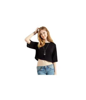 Aeropostale Womens Solid Boxy Basic T-Shirt