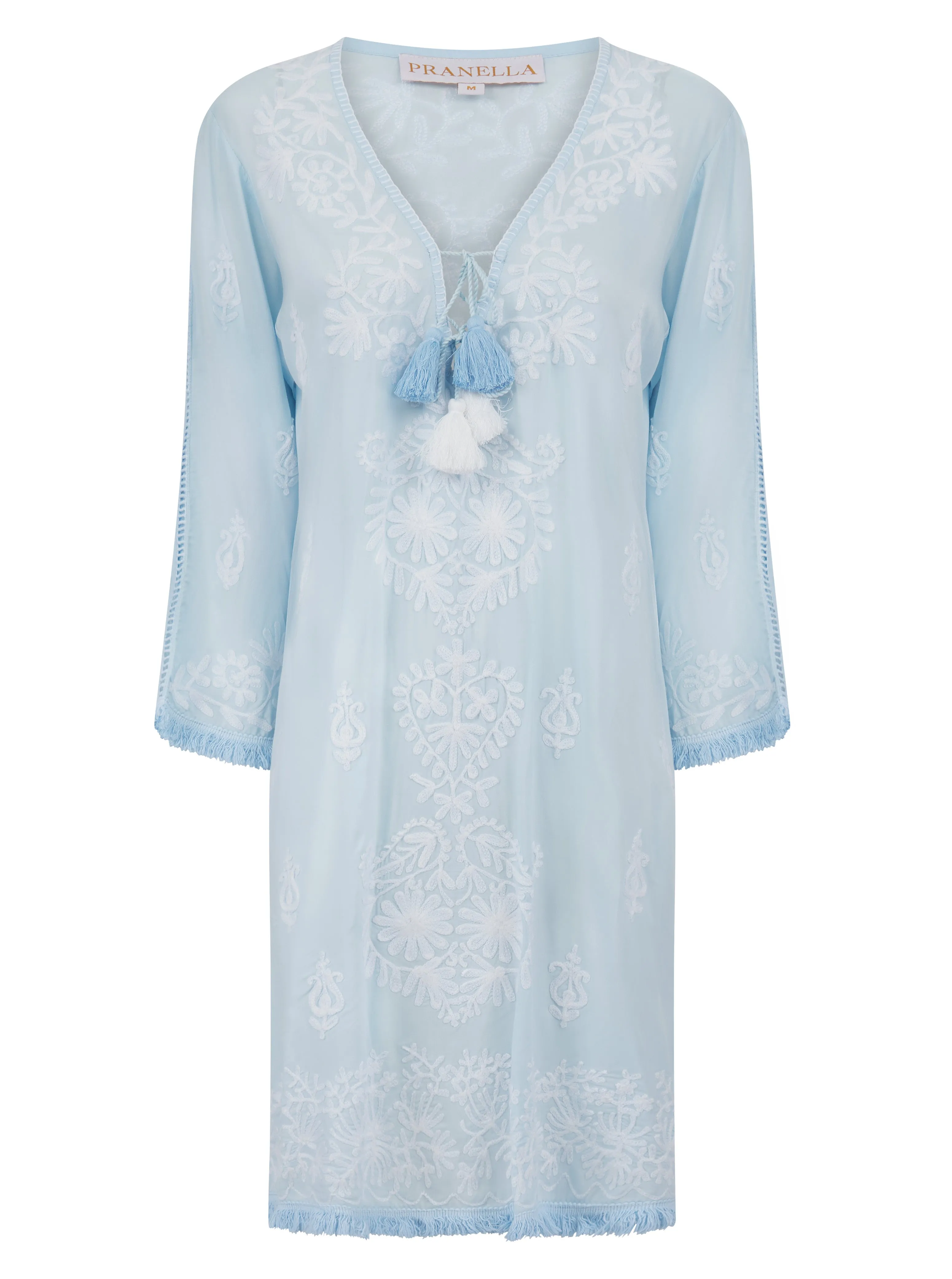Stylish Feel Aggie Dress Sky Blue/White