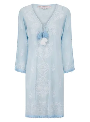 Stylish Feel Aggie Dress Sky Blue/White