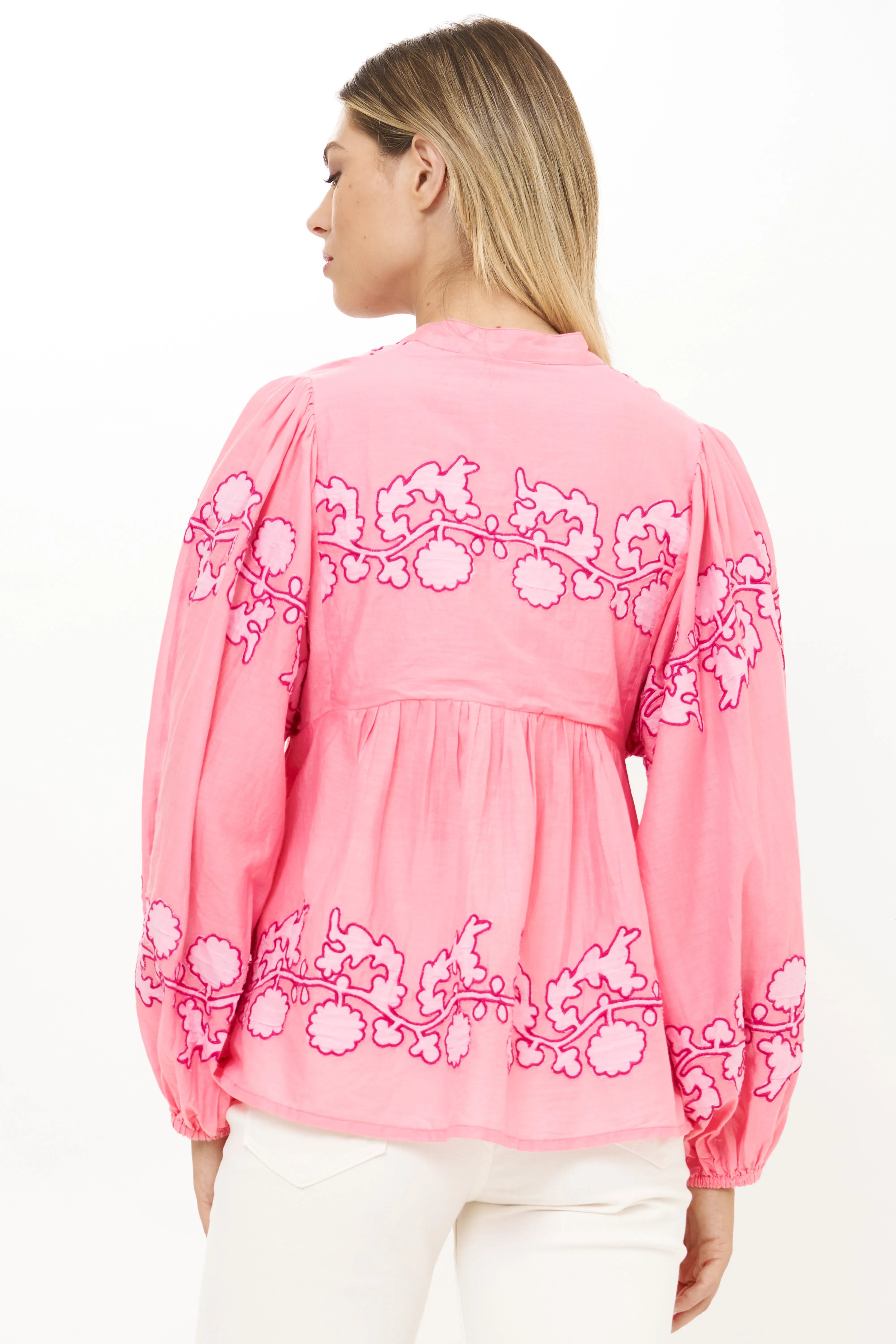 Mandarin Balloon Top Tangier Pink Reversible design