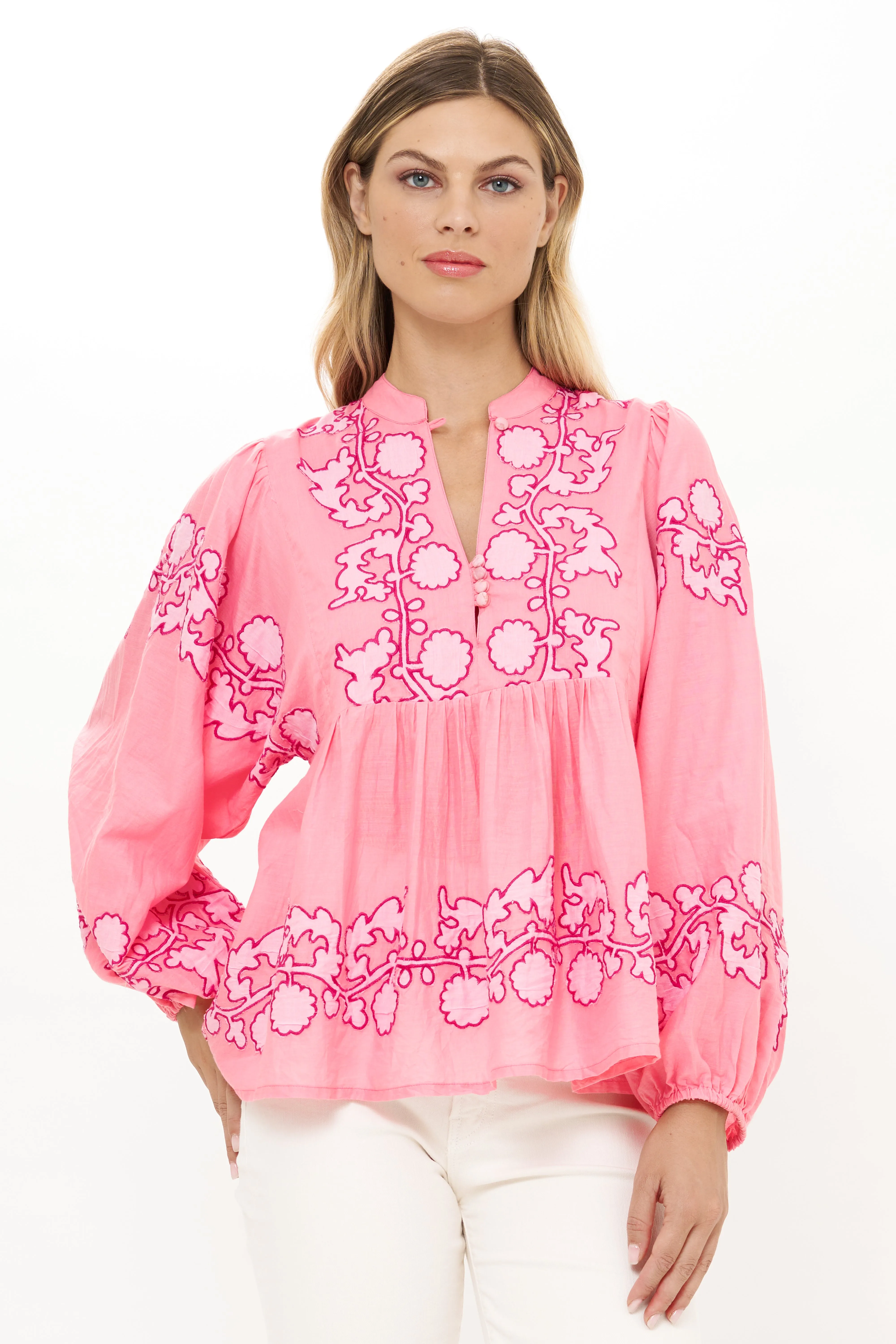 Simple Cut Rubberized grip Mandarin Balloon Top Tangier Pink