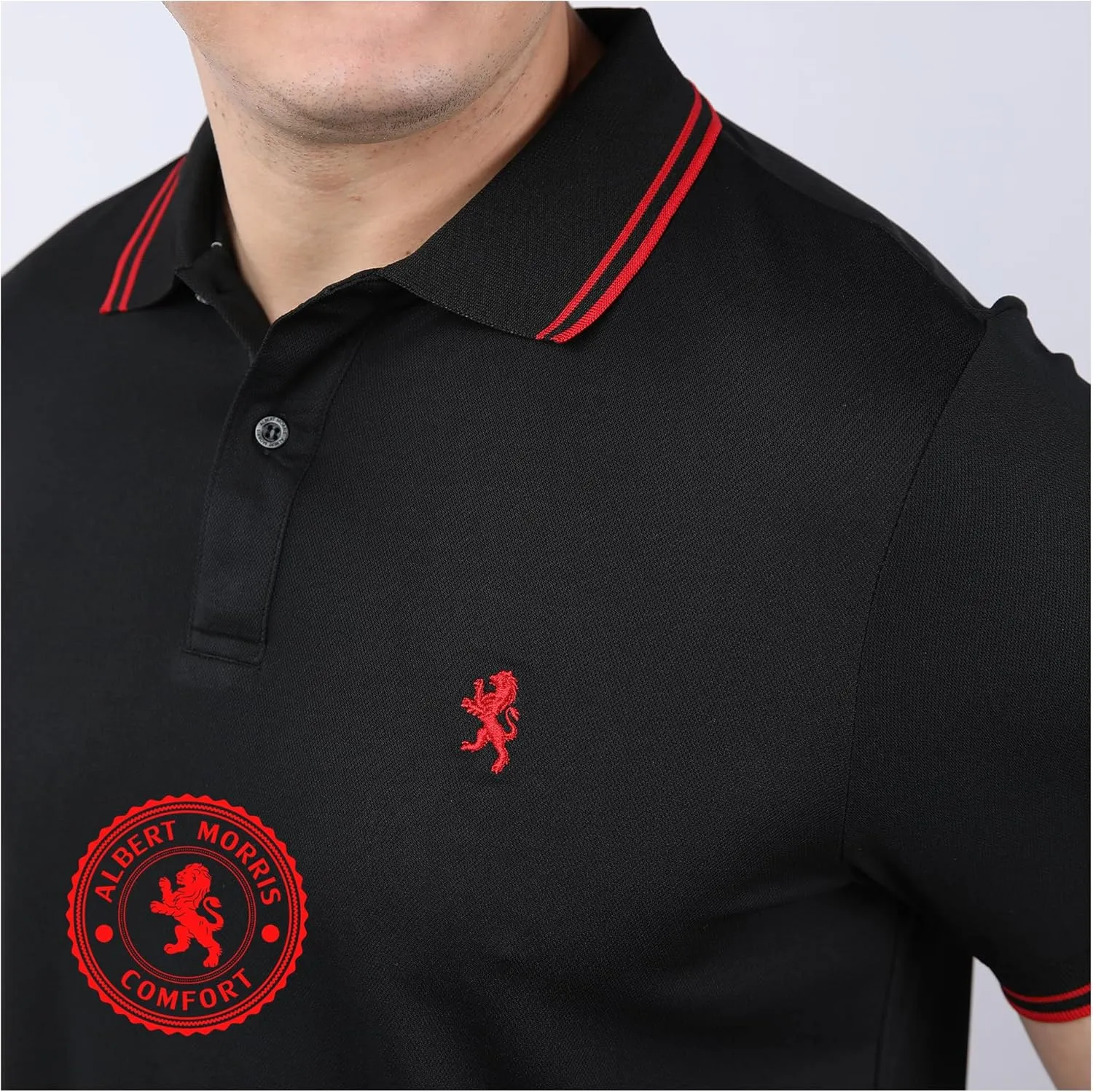 Albert Morris Mens Striped Short Sleeve Polo Shirts 4 Pack