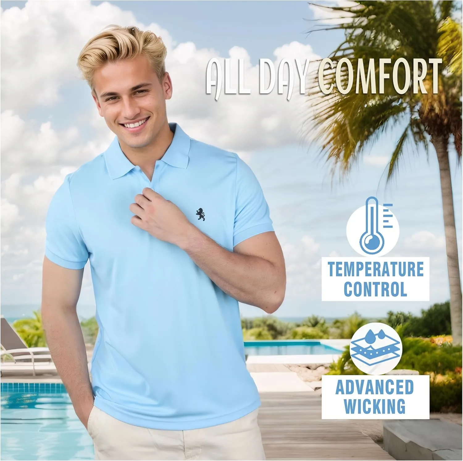 Albert Morris Mens Striped Short Sleeve Polo Shirts 4 Pack