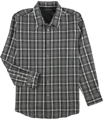 Alfani Mens Slim Fit Checked Button Up Shirt, TW2