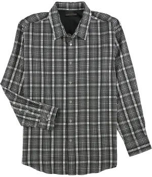 Alfani Mens Slim Fit Checked Button Up Shirt, TW2
