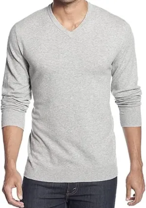 Alfani Mens V-Neck Ribbed Trim Sweater
