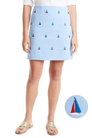 Ali Skirt Stretch Twill Liberty with Americana Sailboat Quick Movement Wear Comfortable fit